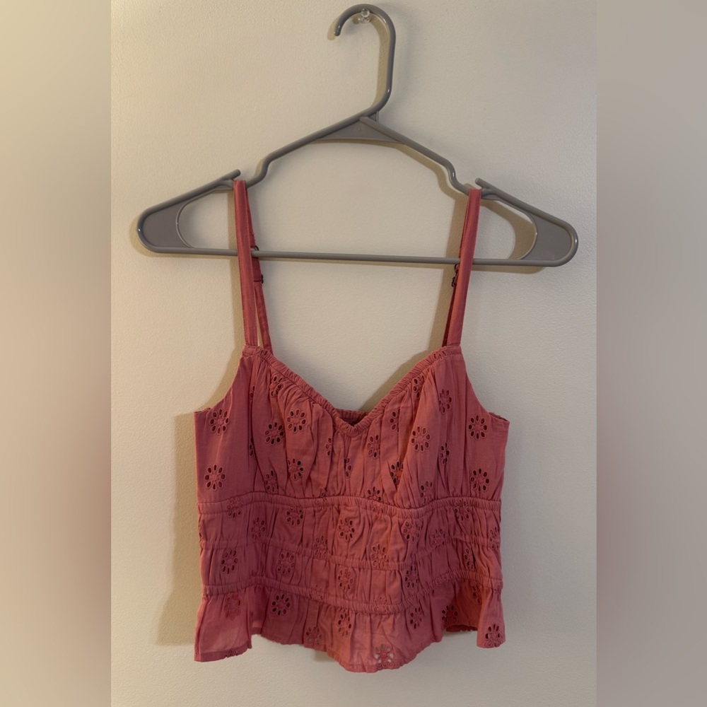 Hollister Pink Eyelet Tank Top